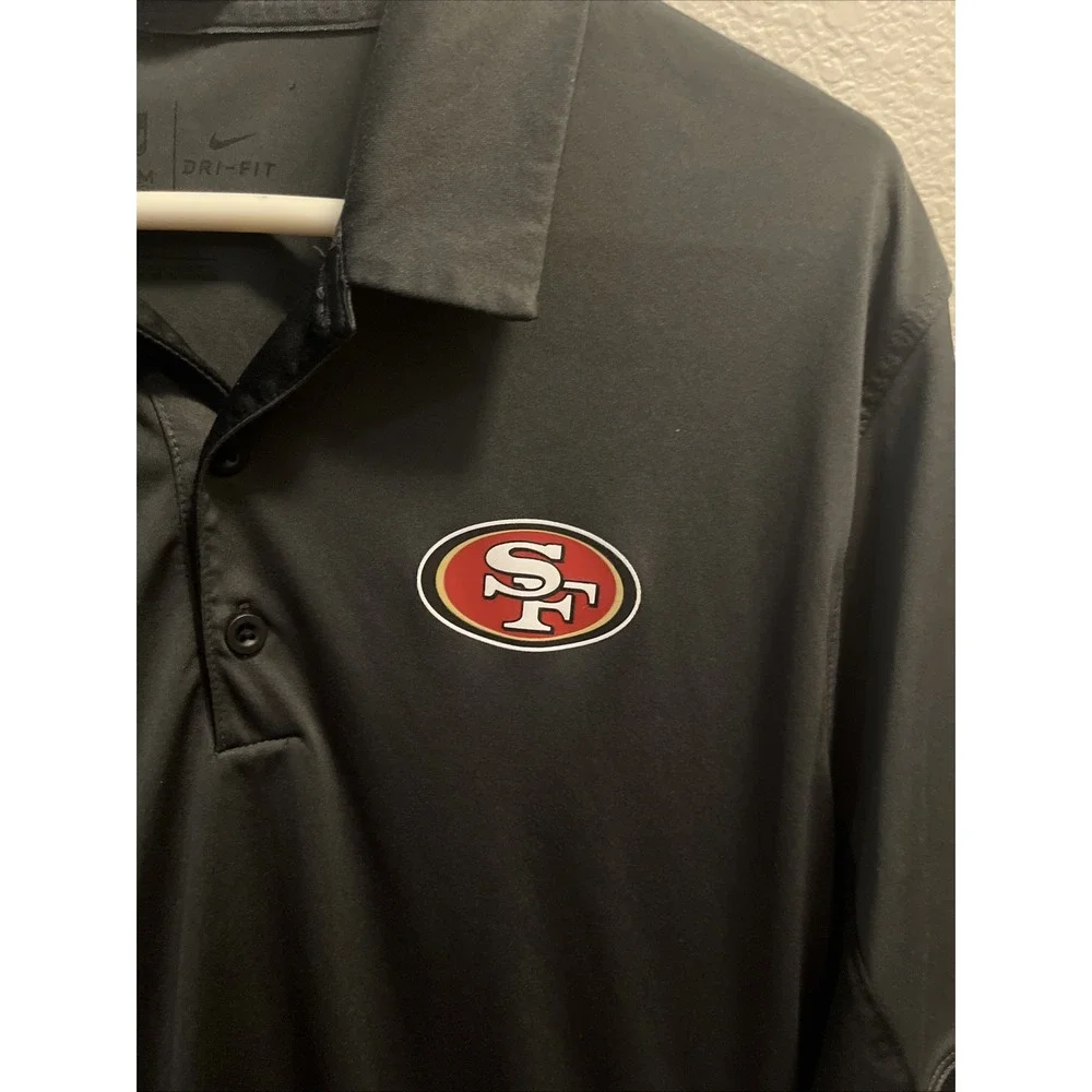 Nike Shirt‎ Men's Large Gray San Francisco 49ers Dri Fit Performance Polo Logo